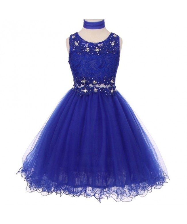 Lace Bodice with Rhinestone on Waistline Neckline Wired Tulle Skirt ...