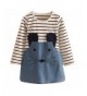 LittleSpring Little Girls Striped Cartoon