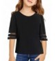 Vetinee Girls Sleeve Casual Keyhole