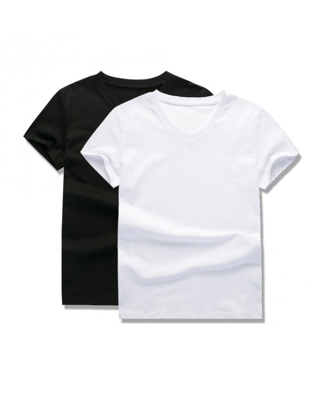 UNACOO Cotton Short Sleeve V Neck T Shirt