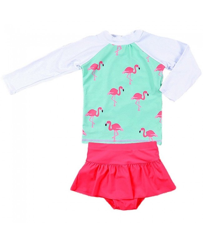 Flamingo Two Pieces Swimsuit Protection Swimwear
