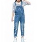 LAVIQK Distressed Overalls Strecthy Ripped