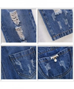 Girls Big Kids Distressed Denim Overalls Blue Jeans Strecthy Ripped ...