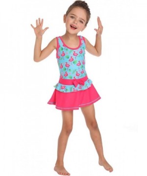 Toddler Kids Girls One Piece Swimsuit-Flamingos Pattern Pleated ...