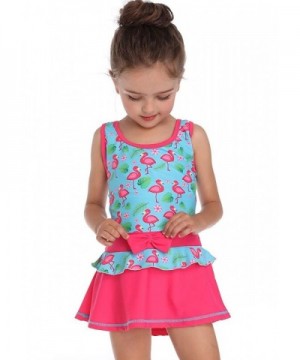 Toddler Kids Girls One Piece Swimsuit-Flamingos Pattern Pleated ...