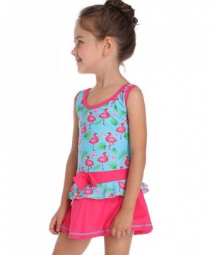 Toddler Kids Girls One Piece Swimsuit-Flamingos Pattern Pleated ...