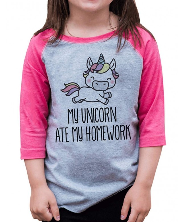 ate Apparel Unicorn Homework Baseball