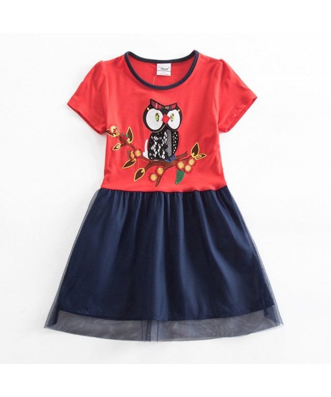 JUXINSU Sleeve Summer Cartoon Embroidery