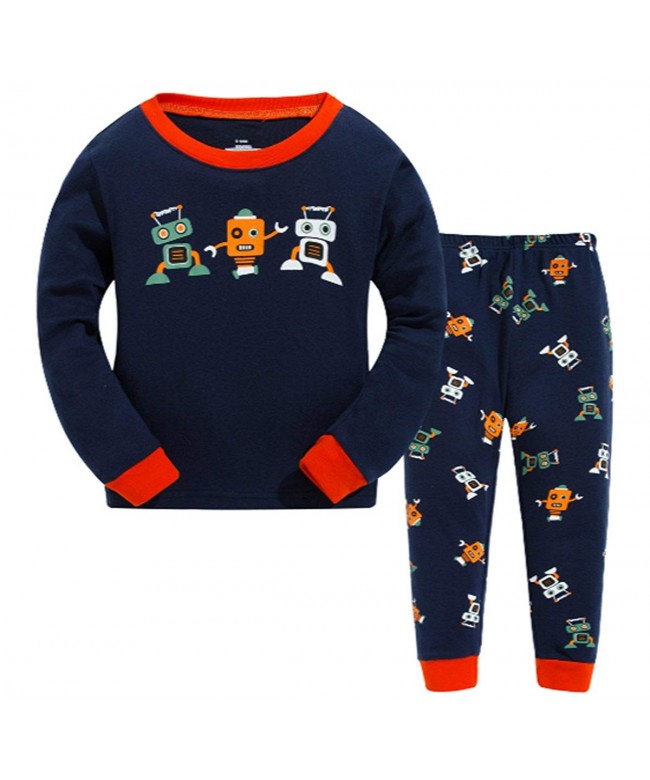 Robot Little Boys Girls' Pajamas Sets 100% Cotton Clothes Toddler Kid ...