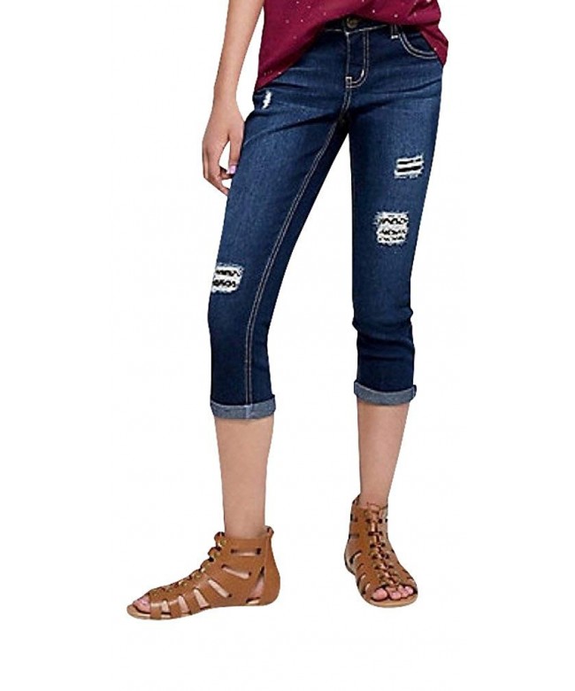 Justice Girls Distressed Stud Jeans