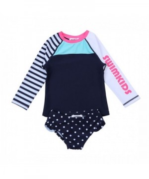 SWIMKIDS Girls Color Block Sleeve