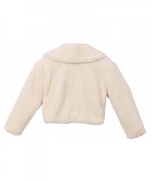 Girls Super Soft Peter Pan Collar Fur Coat Flower Girls Knit Cotton ...