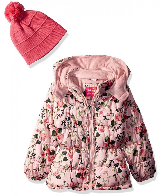 Pink Platinum Floral Puffer Accessory