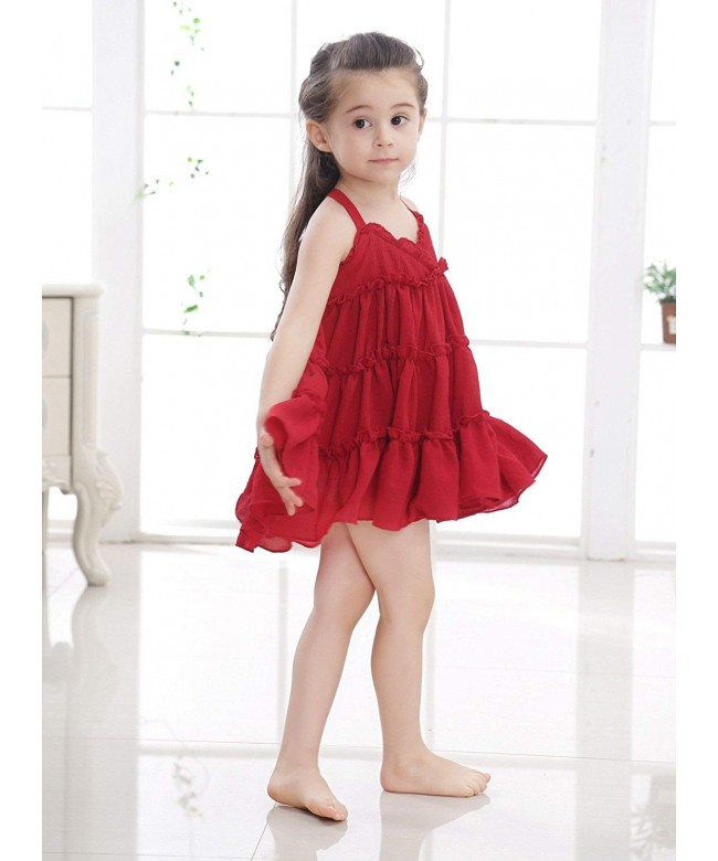 Little Girls Princess Casual Slip Dress Cute Layered Cupcake Style ...