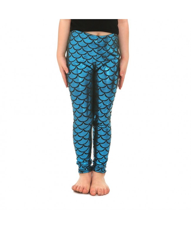 Lesubuy Pattern Mermaid Leggings 5T 12T