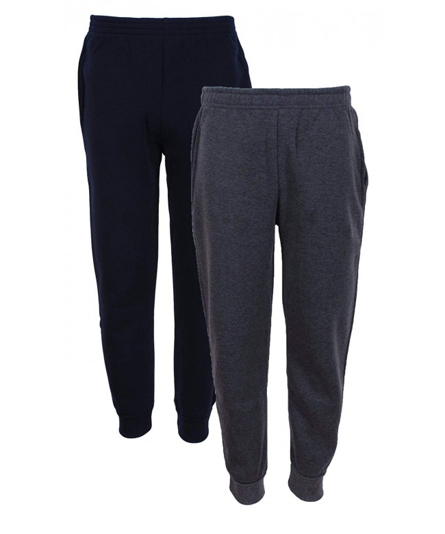 2-Pack Boys' Fleece Jogger Sweatpants - Navy & Charcoal - CW18C2HQIUE