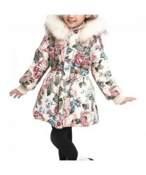 Girls Floral Quilted Padded Winter