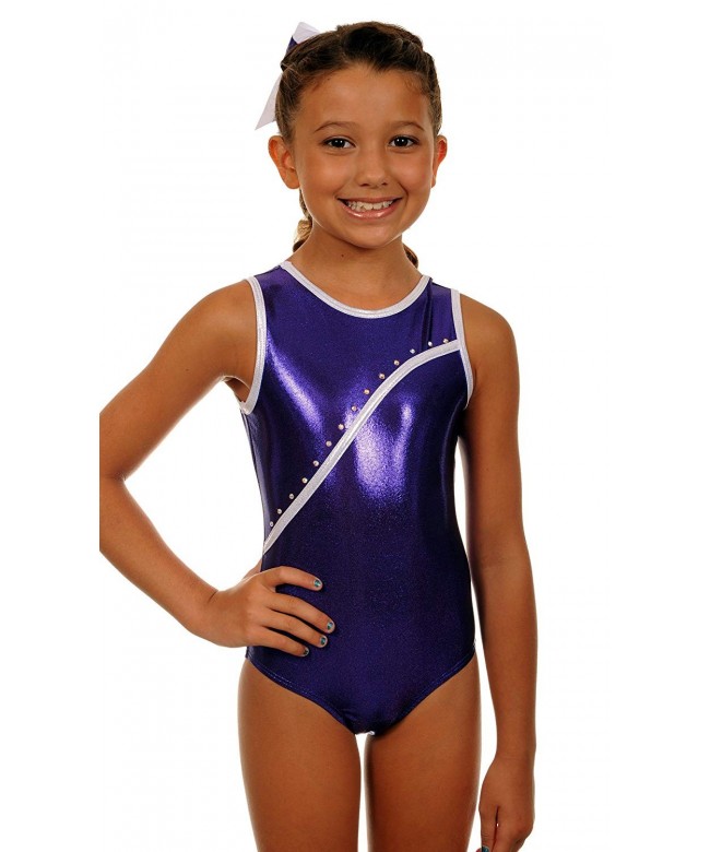 Little Girl's Leotard Bree - Purple Rhinestone-Child - CK11CL92NBT