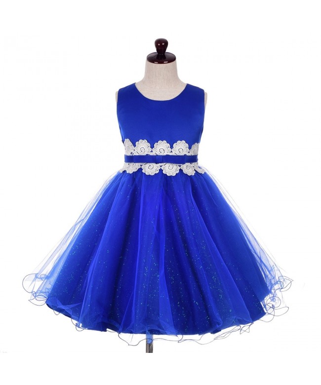 Girls' Lace Tulle Wedding Flower Girl Dresses Party Formal Occasion ...