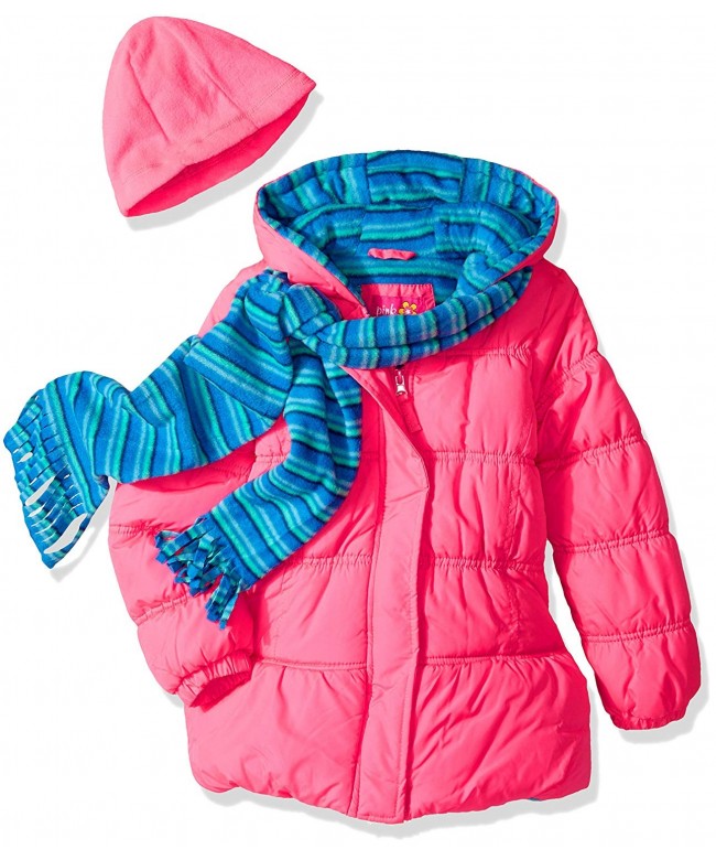 Pink Platinum Girls Stripe Puffer