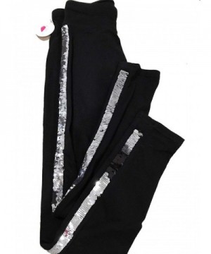 Justice Leggings Side Stripe Sequin