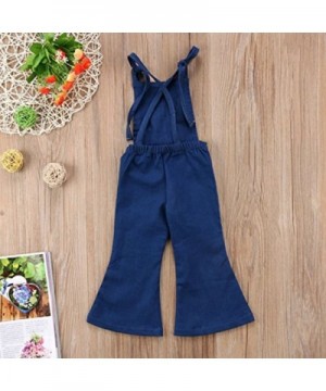 Kids Toddler Baby Girl Suspender Overall Flared Denim Jeans Jumpsuit ...