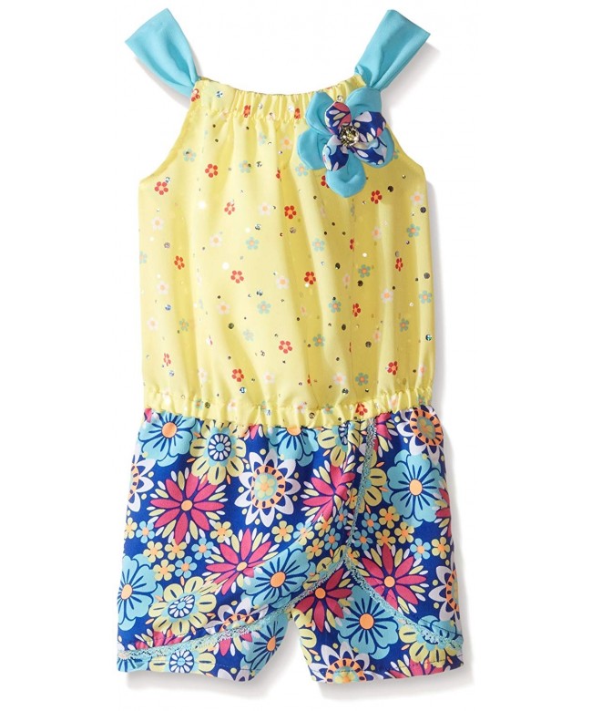 Little Lass Romper Floral Taffeta