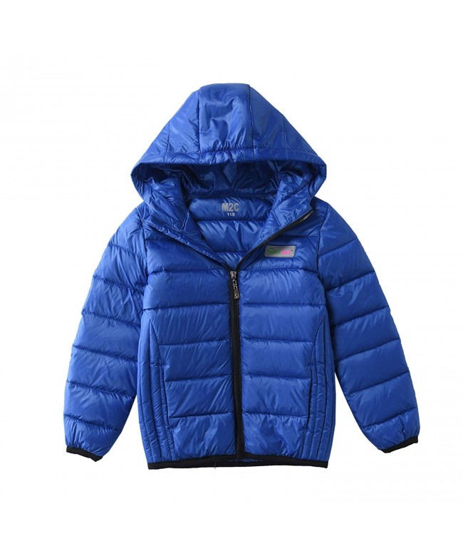 Boys Hoodie Lightweight Windproof Puffer Duck Down Jacket - Dark Blue ...