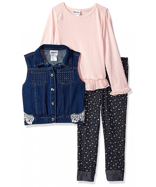 Little Lass Girls Printed Denim