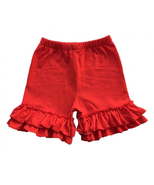 Baby & Little Girls Ruffles Cotton Shorts (18 Colors-0-8 Years) - Red ...