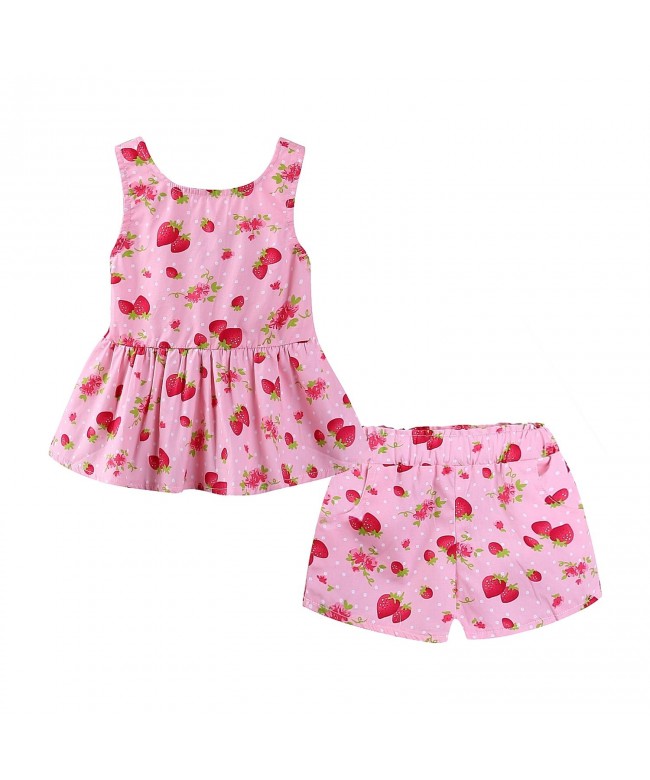 Strawberry Girls Clothes Sets Summer Holiday Cute Outfits Backless ...