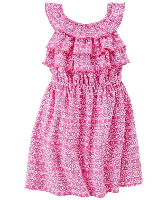 Little Girls' Geo Print Dress (Toddler/Kids) - Orchid - CD11VD0NYQP