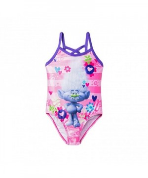 Girls Trolls Piece Striped Swimsuit