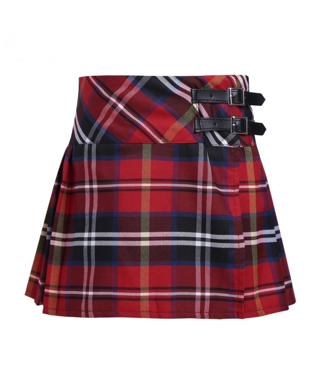 iEFiEL Girls Pleated Schoolgirls Tartan