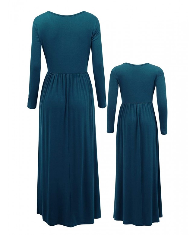 Mommy and Me Long Sleeve Solid Maxi Dress with Pockets - Made in USA ...