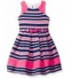 Nannette Girls Printed Colorblock Detail