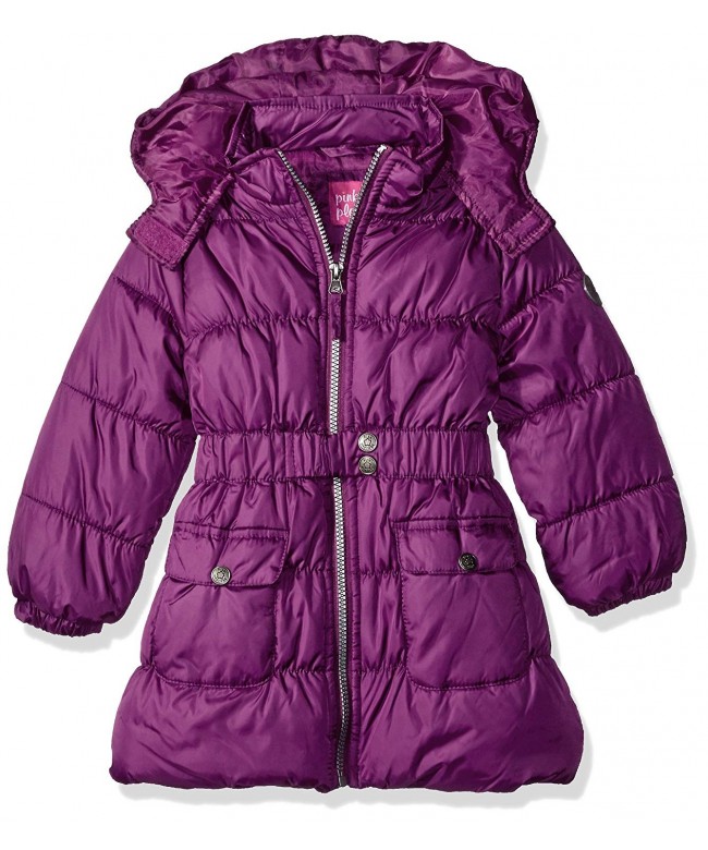 Pink Platinum Belted Puffer Jacket