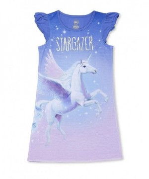 Periwinkle Stargazer Unicorn Ruffle Nightgown