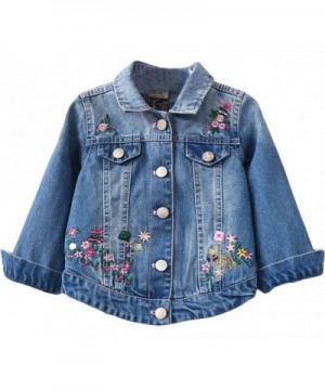 Kids Toddler Baby Girls Embroidered Denim Jacket Coat with Flower ...