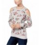 Ultra Flirt Floral Print Cold Shoulder Sweatshirt