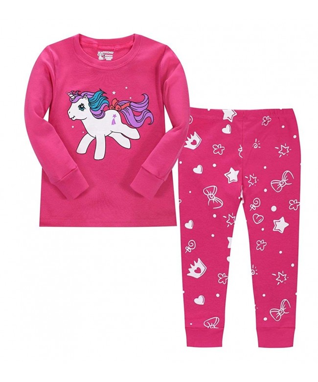 Girls Pajamas Set Long Sleeve Pyjamas 2Pcs PJS 100% Cotton Little Kids ...