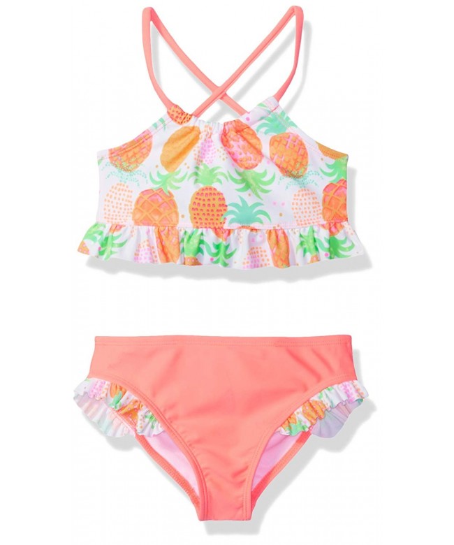 Little Girls Pineapples High Neck Bikini Swim Set - Multi - CQ186Y7UI6O