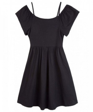 Little Girls Spaghetti Straps Cotton High-Low Dress - Cl656-black ...