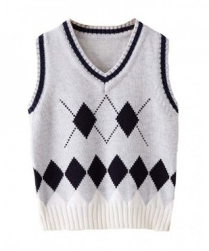 ezShe Rhombus Pullover Sleeveless Sweater