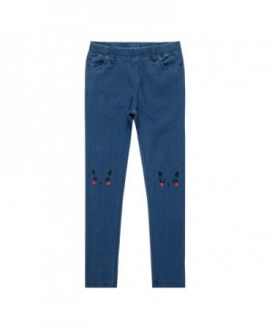UNACOO Girls Denim Cartoon Printed