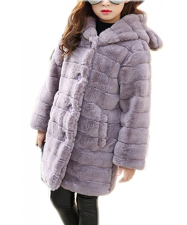 Girls Thicken Hooded Button Jacket