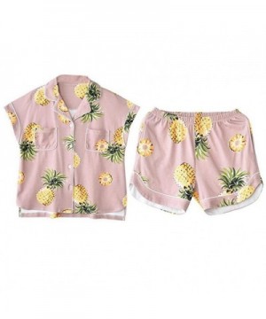 Womens Pineapple Sleeves Pajamas Sleepwear