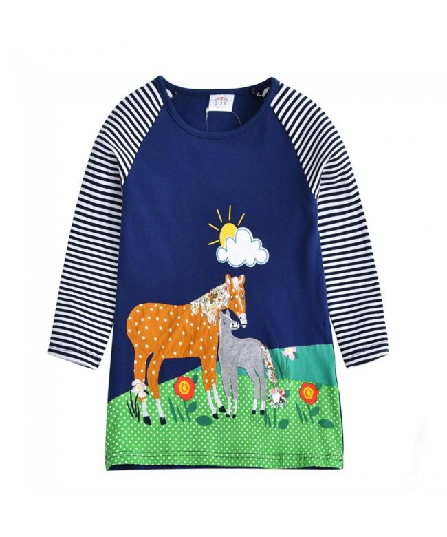 VIKITA Toddler Animal Stripe Dresses