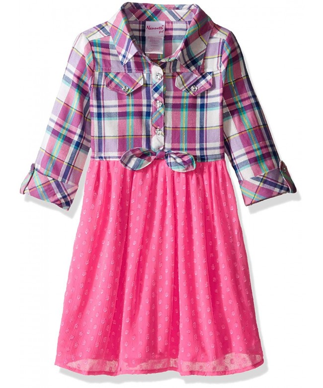 Nannette Girls Dress Ruffled Bodice