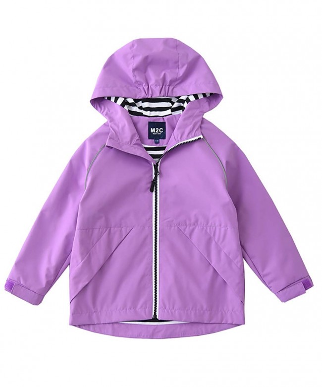 Boys & Girls Hooded Cotton Lined Waterproof Jackets - Pastel Violet ...